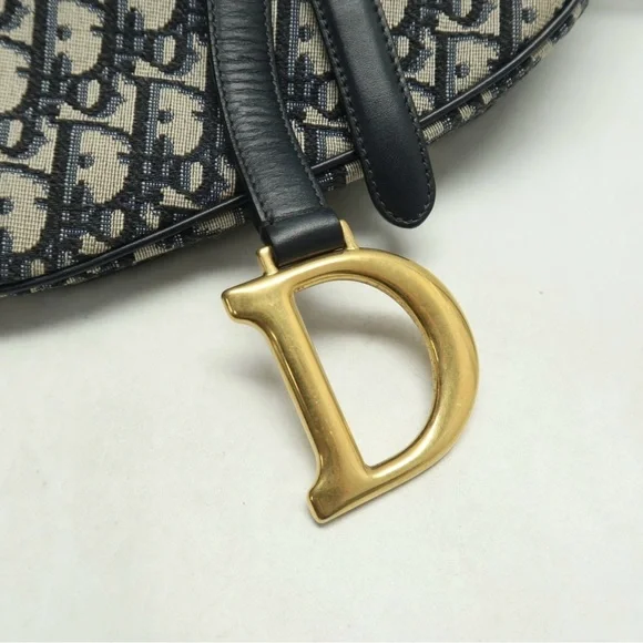 Christian Dior: Medium Navy Oblique Saddle Bag w/ extra strap *AUTHENTICATED* - Picture 11 of 15